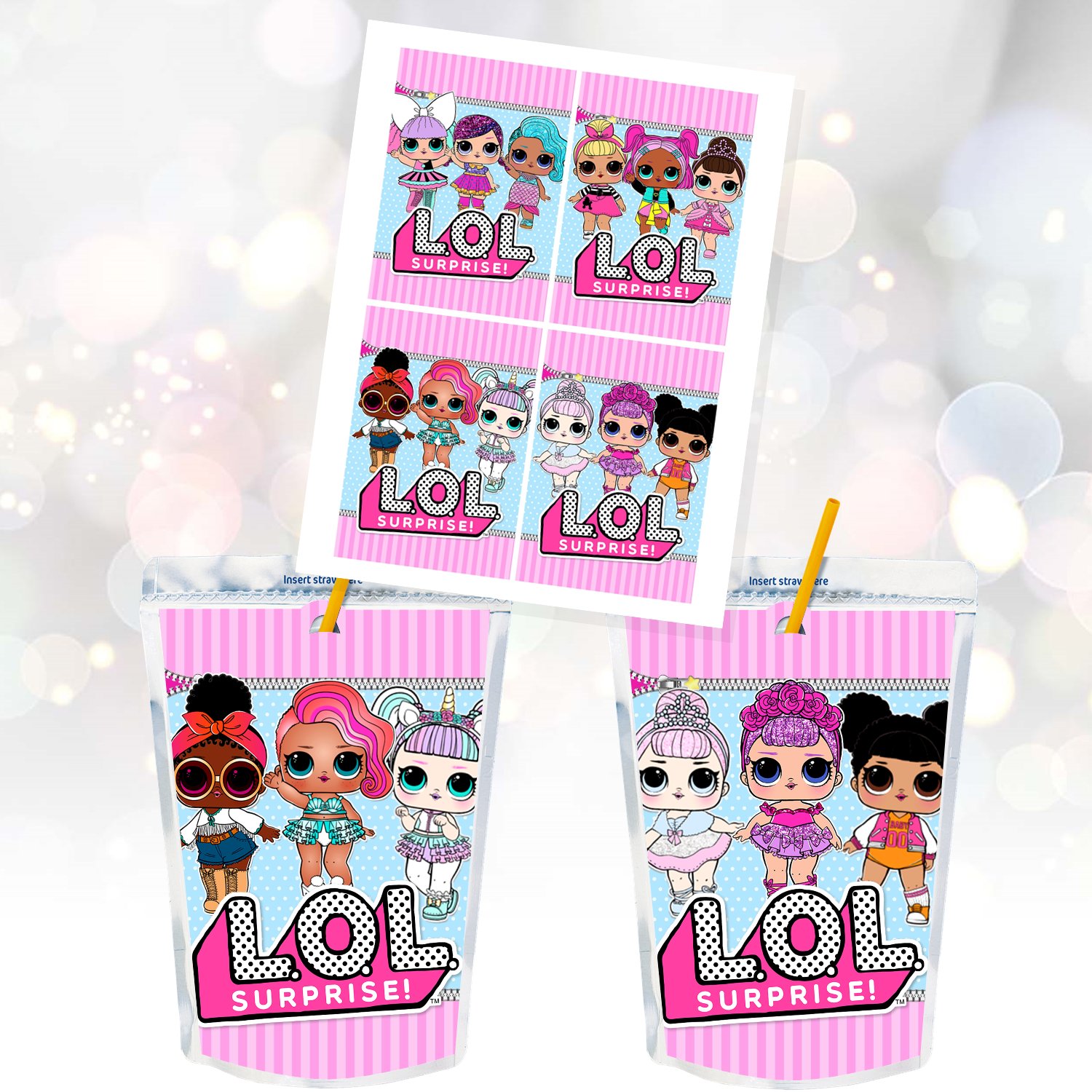 LOL Surprise Dolls Capri Sun Juice Pouch Label Wrapper Instant Download ...