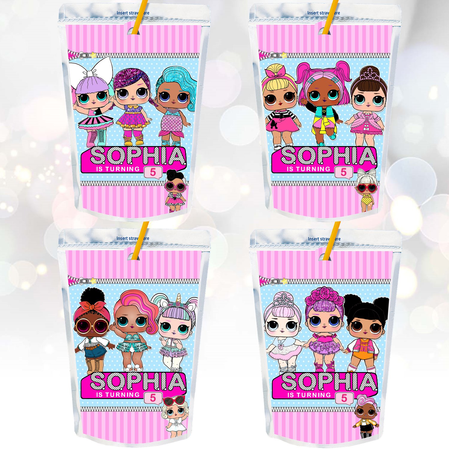 personalized lol surprise dolls capri sun juice pouch label wrapper