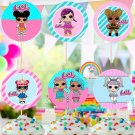 Instant Download Cupcake Toppers Cute Dolls Birthday Party Printable Digital doll topper cake