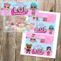 Instant Download Treat Bag Toppers Cute Dolls Birthday Party Printable Digital doll bags toppers