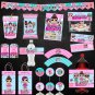 Instant Download Treat Bag Toppers Cute Dolls Birthday Party Printable Digital doll bags toppers