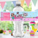 Instant Download Water Labels Cute Dolls Birthday Party Printable Digital doll wrapper label