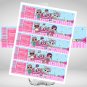 Instant Download Water Labels Cute Dolls Birthday Party Printable Digital doll wrapper label