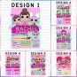 Personalized Invitation Cute Dolls Birthday Party Printable Digital doll custom invite doll