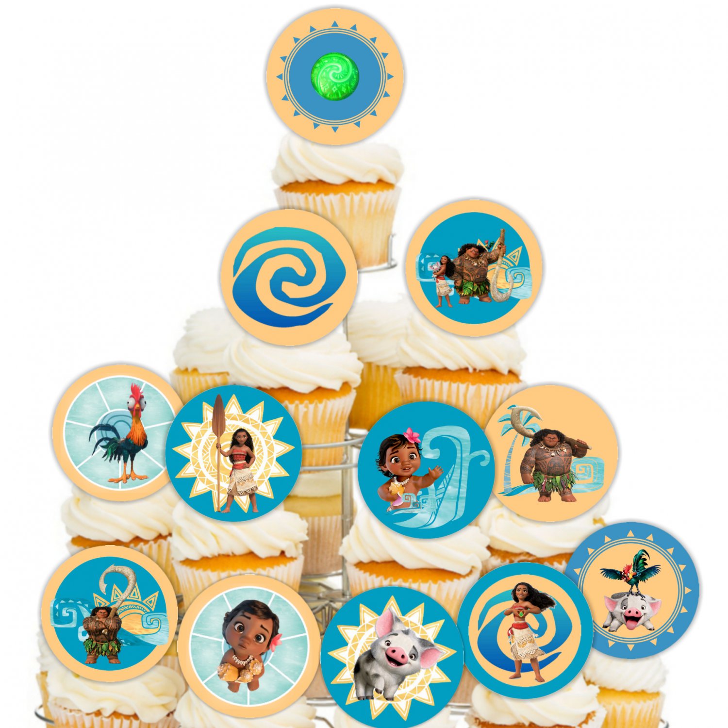 Moana Design#3 Instant Download Cupcake Toppers Birthday Party Printable Digital doll topper cake