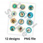 Moana Design#3 Instant Download Cupcake Toppers Birthday Party Printable Digital doll topper cake