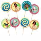 Moana Design#4 Instant Download Cupcake Toppers Birthday Party Printable Digital doll topper cake