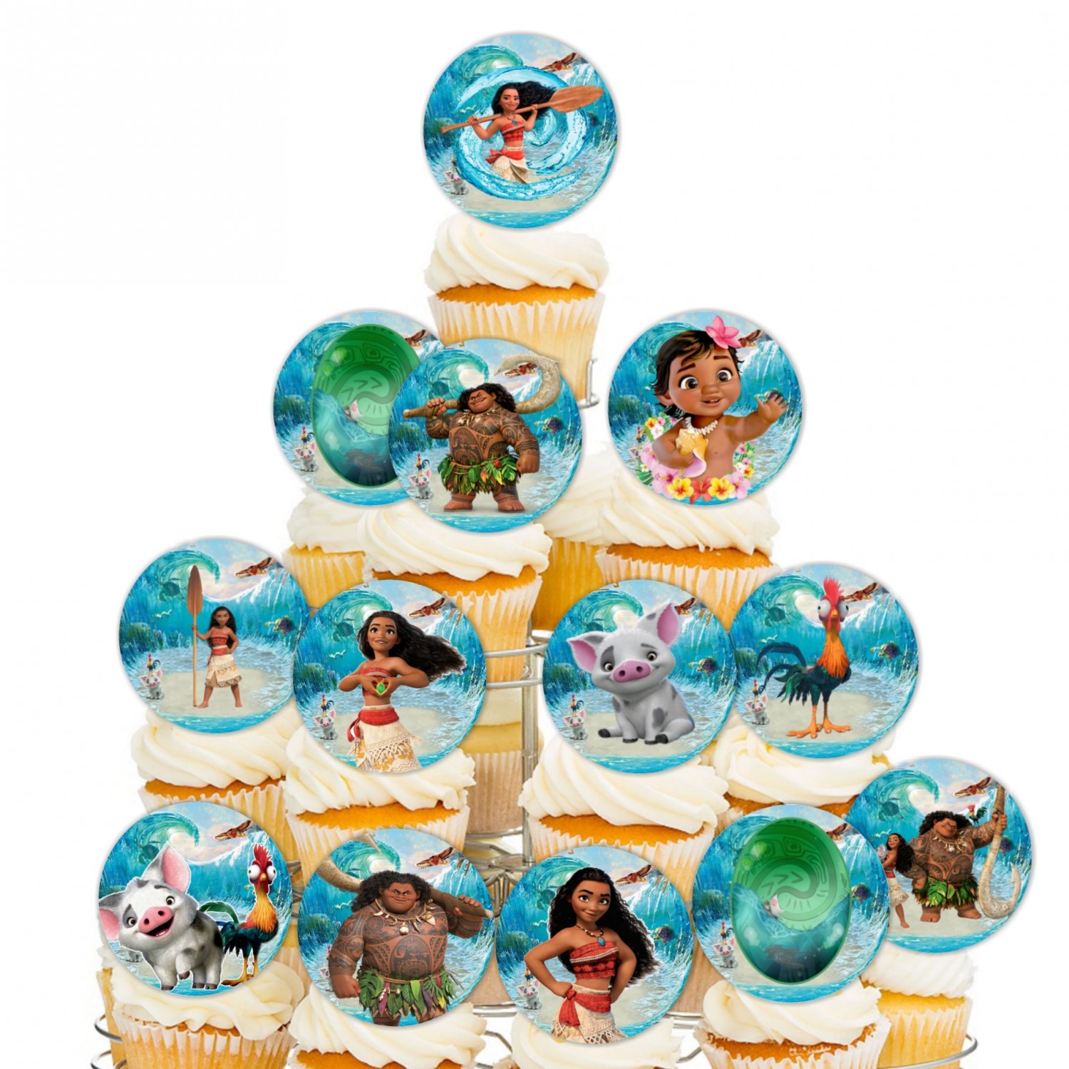 Moana Design#5 Instant Download Cupcake Toppers Birthday Party ...