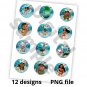Moana Design#5 Instant Download Cupcake Toppers Birthday Party Printable Digital doll topper cake