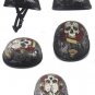 Retro Vintage Motorcycle Skull Cap 4 Style Half Helmet DOT with NO peak