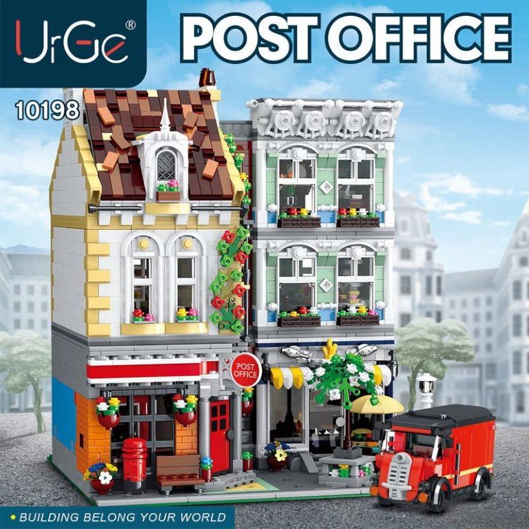 URGE 10198 Brick Square Post Office (MOC-22101) 3716 Pcs Building Blocks Set *FREE* Shipping