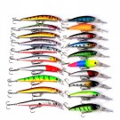 Proberos DWS251 Juego de 20 Piezas ABS Plástico Clásico Pesca Señuelos Minnow Duro Cebo