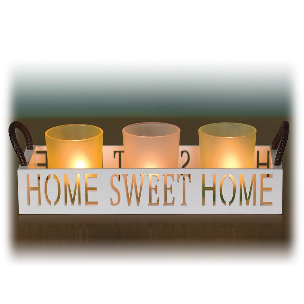 Home Sweet Home 3 Glass Candle Holder Set