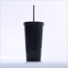 Stainless Steel Vacuum Insulated Tumbler With Straw 500ml Black