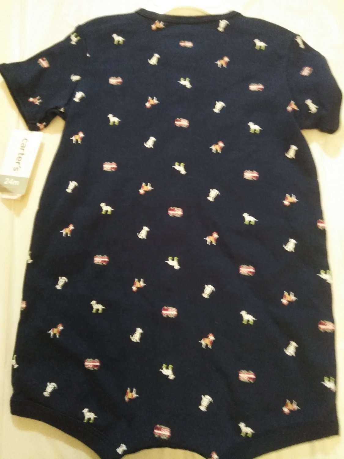 Carter Baby's Short Sleeve Button Front Bodysuit Blue - 24 Months