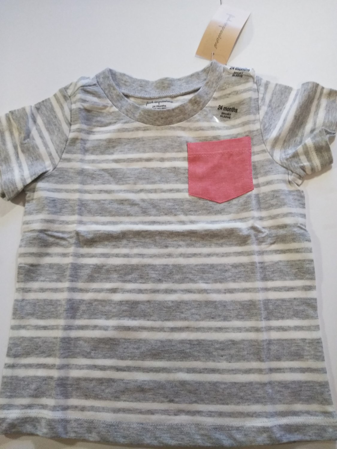 First Impression Baby's Stripped Short Sleeve Tee Shirt Sizes - 18  / 24 Months