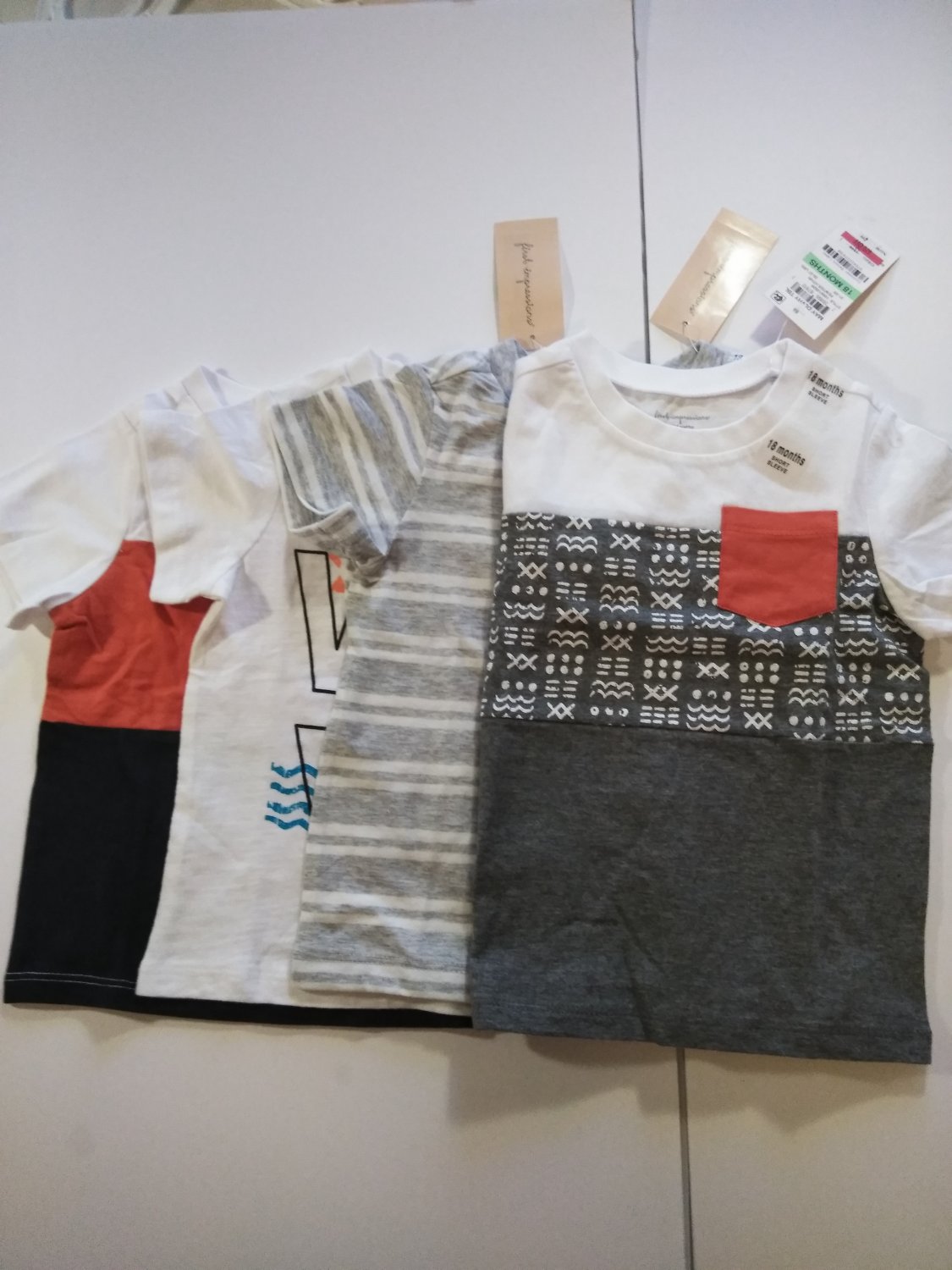 First Impression Baby Boy's Multi Color 4 Piece set Tee Shirts - 18 Months