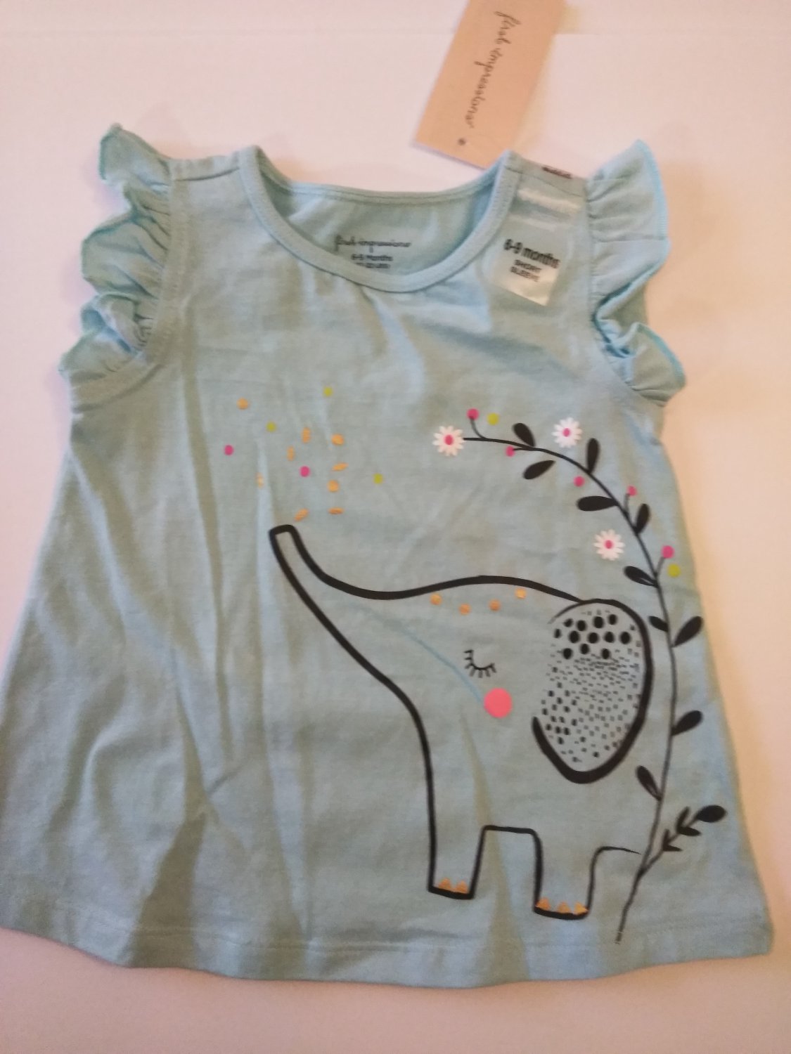 First Impression Baby Girl's Embroidered Dress - Color Iced Aqua -3-24 Months