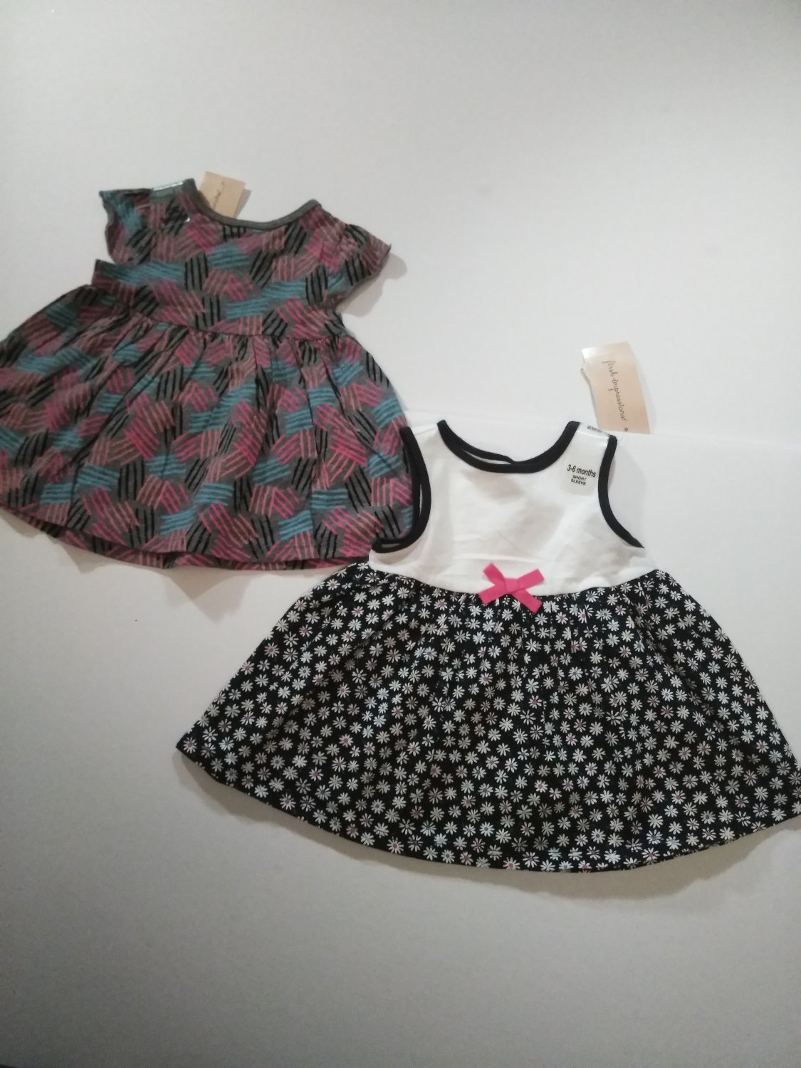 2 First Impression Baby Girl's Multi Color Dresses 100% Cotton - 3-6 M