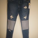 LEVI'S BABY GIRLS 710 SUPER SKINNY PATCHED BLUE JEANS SIZE 12