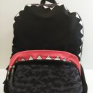 BOY'S GEOMETRIC CAMO  WITH SHARK  TEETH PRINT  BACKPACK - BLACK