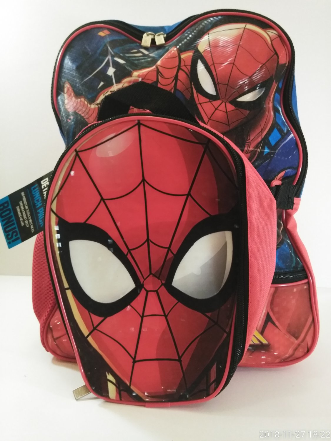 MERVEL  SPIDERMAN 16" KID'S  BLUE  BACKPACK