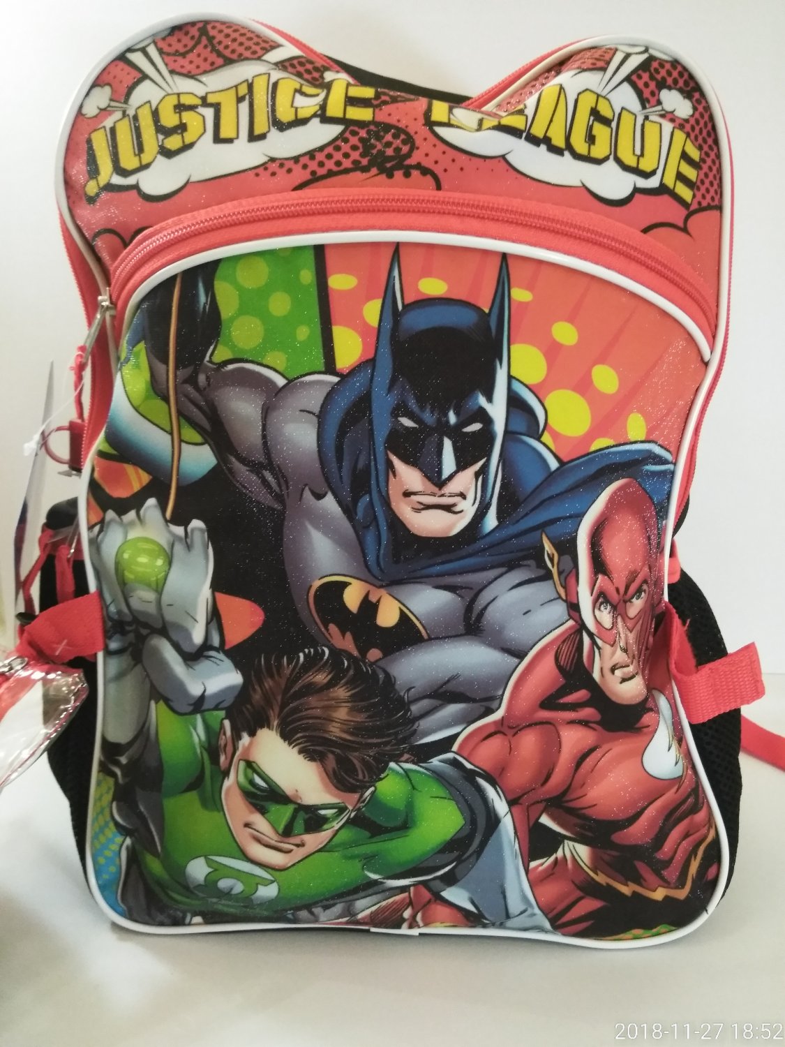 JUSTICE LEAGUE 16" KID'S  BLACK BACKPACK