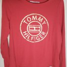 TOMMY HILFIGER RED LONG SLEEVE SPORT TEE SHIRT - SMALL