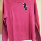 Karen Scott Women's Crew Neck Raspberry Color Long Sleeve Sweater - M