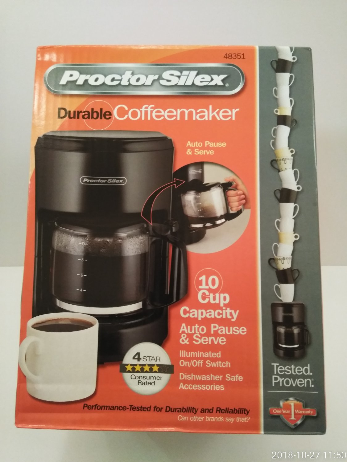 Hamilton Beach Proctor Silex 10 Cup Coffee Maker 48351 Hamilton Beach Proctor Silex 10 Cup Coffee Maker 48351