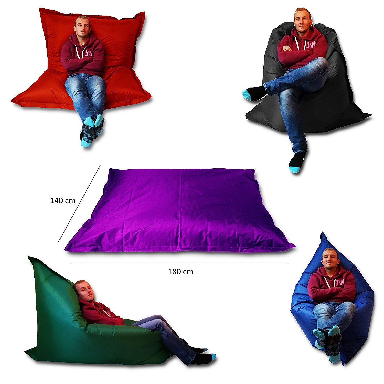 Extra Large Giant Indoor Outdoor Beanbag (Green) MASSIVE 180x140cm