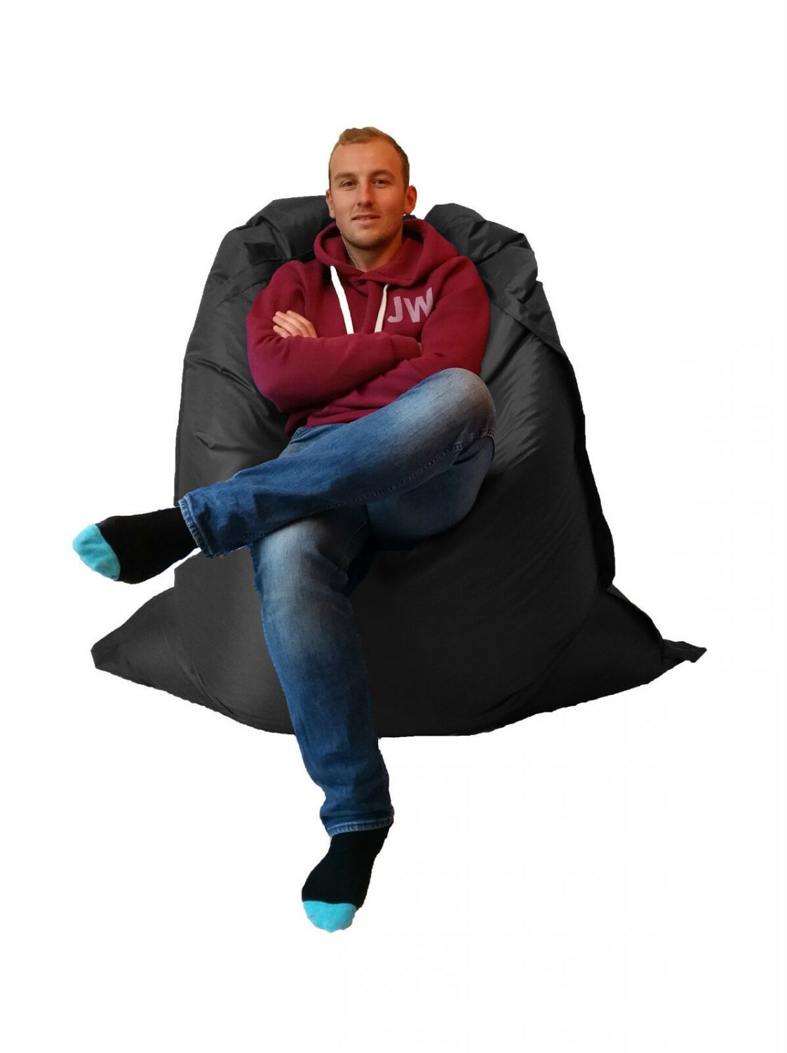 Extra Large Giant Indoor- Outdoor Beanbag (Black) MASSIVE 180x140cm