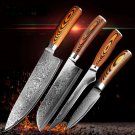 4 pcs Kitchen Knives Japane Damascus Steel Knife