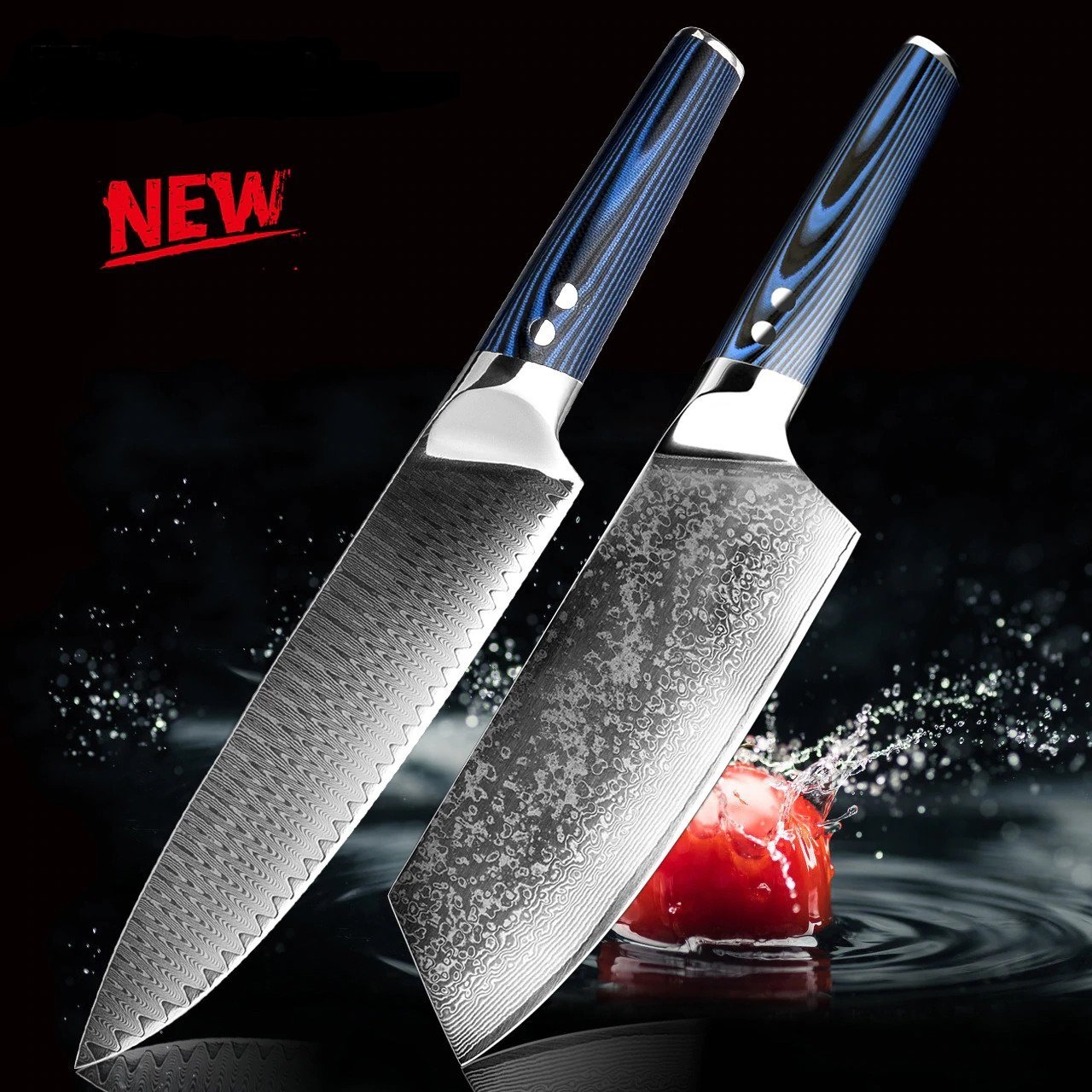 2pcs Chef Knife Damascus Steel vg10 Japanese Kitchen  Knife