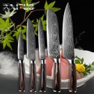 5 PCS Kitchen Knives Sets Japanese Damascus Steel Pattern Chef Knife