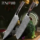 2 pcs Damascus steel Pattern Japanese Chef knives 8"7"inch kitchen knives