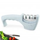Knife Sharpener 3 stages Kitchen Knife Sharpening Stone Grey