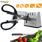 Knife Sharpener 4 Stage Professional Kitchen Sharpening Stone Scissors Grinder Knives Tungsten Black