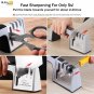 Knife Sharpener 4 Stage Professional Kitchen Sharpening Stone Scissors Grinder Knives Tungsten Black