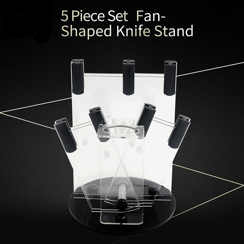 5 pcs Ceramic Knife Storage Tool Holder Transparent