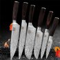 6 pcs Feather Pattern Stainless Steel Knife Kitchen Knife