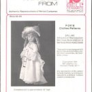 P-2418 Authentic Reproduction of Period Costume Doll Clothes Pattern