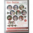 Nine Santas Embroidery Designs on CD from the Vermillion Stitchery
