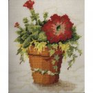 Red Petunias Needlepoint Canvas