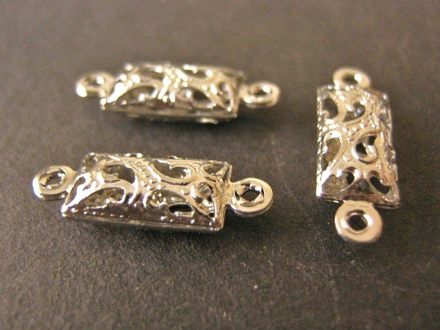 Connnector Filigree Silver Plated Finish 16x5mm