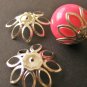 Spike Flower 22mm Bead Caps Silver Tone Finish