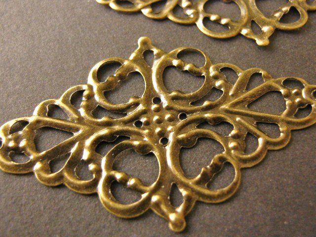 Filigree Connector 29x50mm Links Antique Bronze