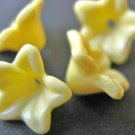 Plastic Yellow Opaque 6x9mm Lily Flowers Acrylic Beads