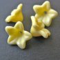 Plastic Yellow Opaque 6x9mm Lily Flowers Acrylic Beads
