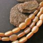 Coffee Cream Opaque Czech Glass Beads 6x8mm Flat Oval